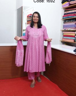 Women's Cotton Aline Full Suit Churidar Set - 1692