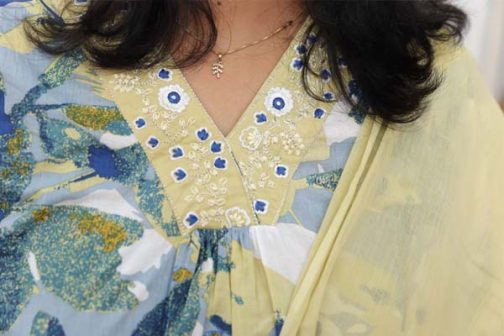 Women's Cotton Floral Printed Churidar Full Suit Set: 1658 - Image 2