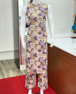 Women's Cotton Floral Printed Co-ord Set with sleeve: 1699