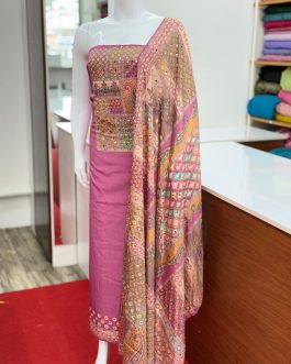 Women's Churidar Material Crape with Mirror work and Lining Code 1723