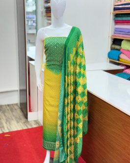 Women's Churidar Material Crape with Mirror work and Lining Code 1731