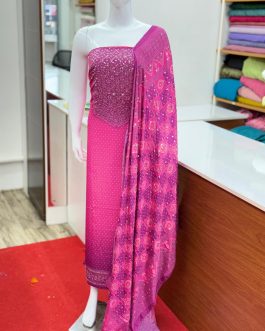Women's Churidar Material Crape with Mirror work and Lining Code 1732