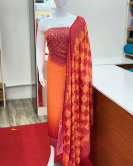 Women's Churidar Material Crape with Mirror work and Lining Code 1733