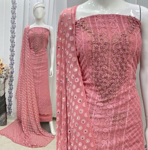 Women's Churidar Material schiffli Georgette with Lining Code: 1718