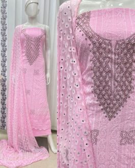 Women's Churidar Material schiffli Georgette with Lining Code: 1728