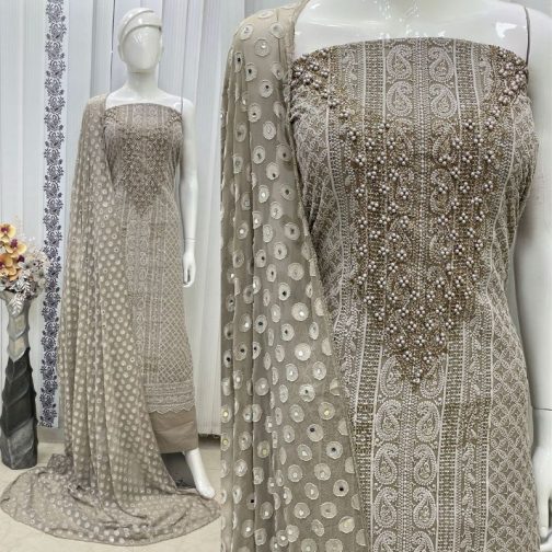 Women's Churidar Material schiffli Georgette with Lining Code: 1724