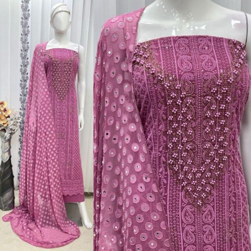 Women's Churidar Material schiffli Georgette with Lining Code: 1744