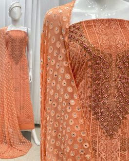 Women's Churidar Material schiffli Georgette with Lining Code: 1727