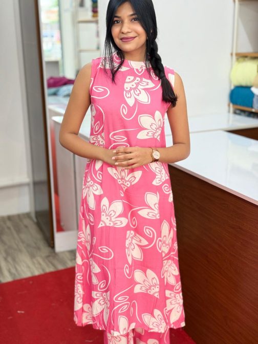 Women's Floral Printed Co-ord Set with sleeves attached