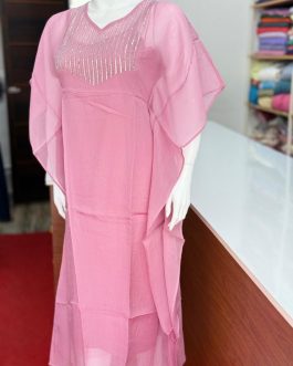 Women’s Kaftan with Sequence and Beads hand work – Code: KU 371 Pink